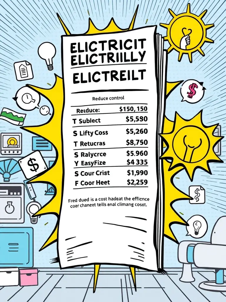 An electricity bill showing reduced costs due to smart climate control, emphasizing the cost savings achieved with Action's automation solutions.